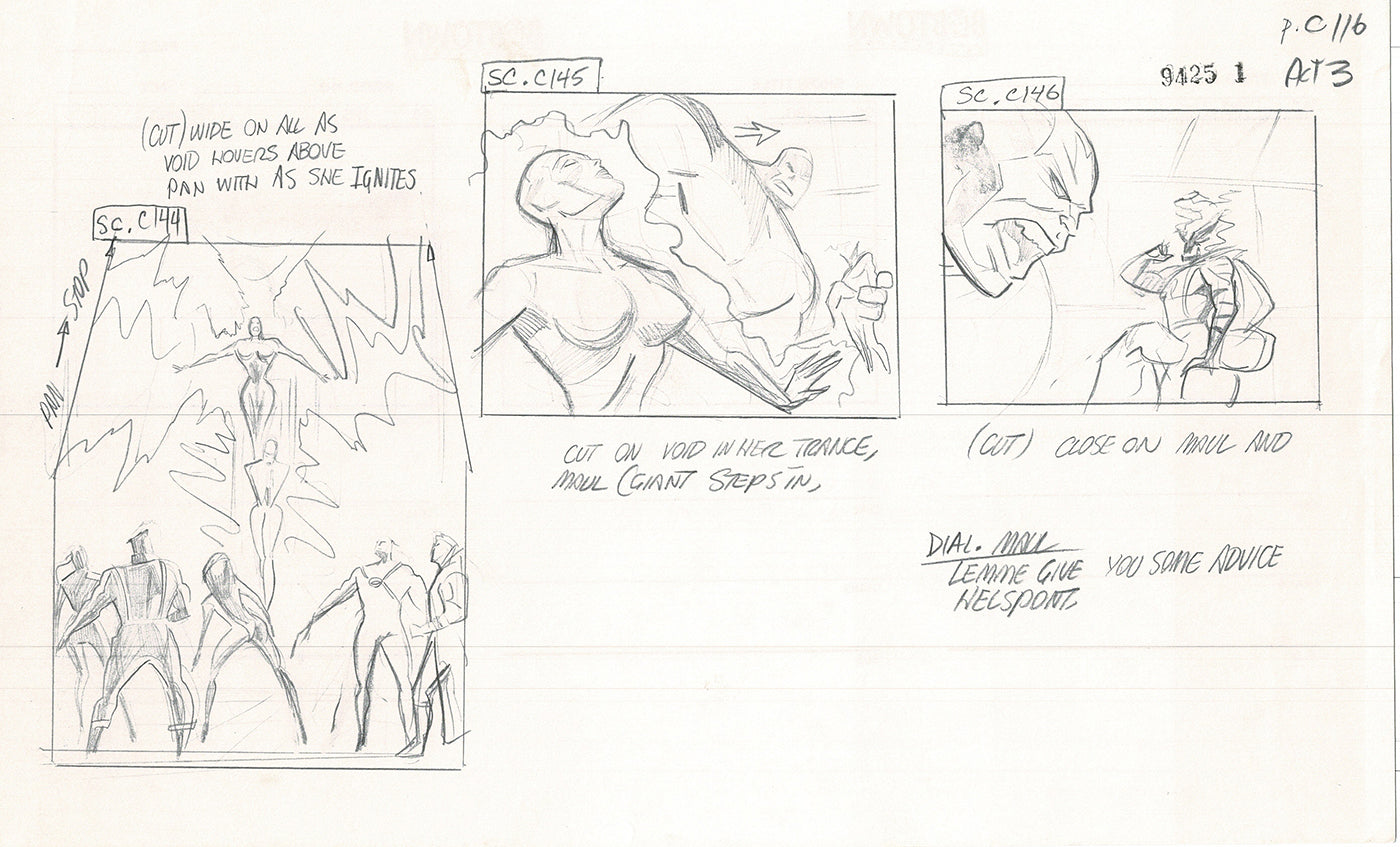 Jim Lee Wildc.a.t.s. Wildcats Lot of 3 Production Animation Storyboard Nelvana 1994-5 F3-108