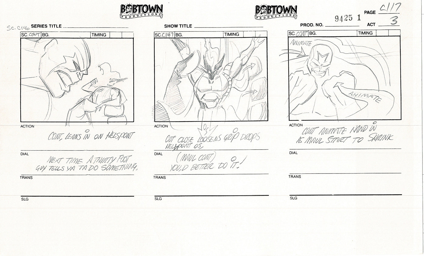 Jim Lee Wildc.a.t.s. Wildcats Lot of 3 Production Animation Storyboard Nelvana 1994-5 F3-108