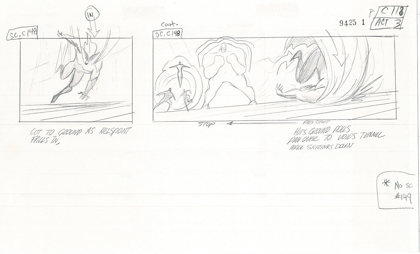 Jim Lee Wildc.a.t.s. Wildcats Lot of 3 Production Animation Storyboard Nelvana 1994-5 F3-111