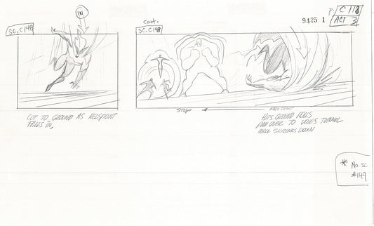 Jim Lee Wildc.a.t.s. Wildcats Lot of 3 Production Animation Storyboard Nelvana 1994-5 F3-111