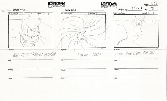 Jim Lee Wildc.a.t.s. Wildcats Lot of 3 Production Animation Storyboard Nelvana 1994-5 F3-114
