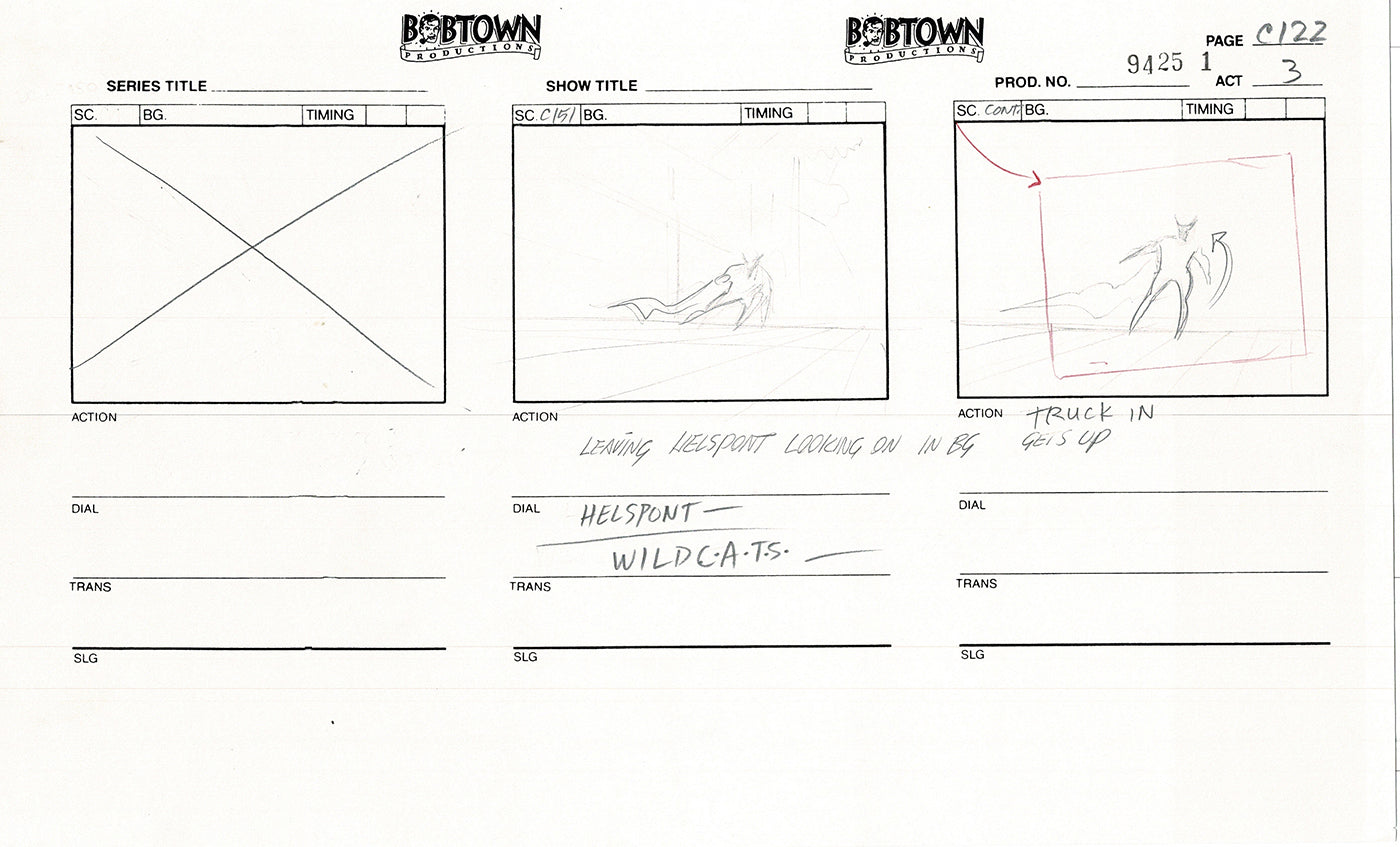 Jim Lee Wildc.a.t.s. Wildcats Lot of 3 Production Animation Storyboard Nelvana 1994-5 F3-114