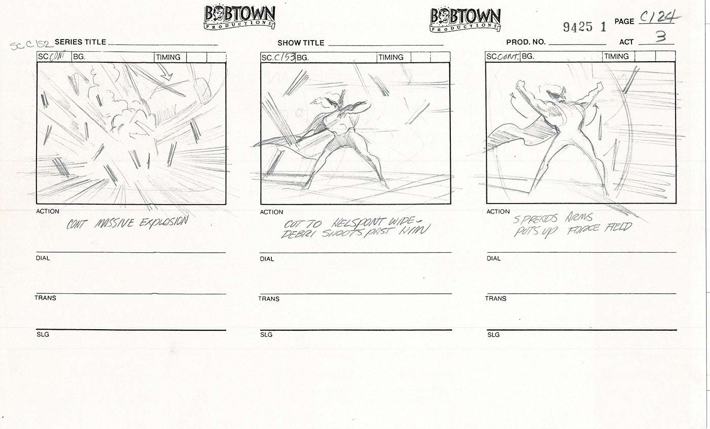 Jim Lee Wildc.a.t.s. Wildcats Lot of 3 Production Animation Storyboard Nelvana 1994-5 F3-117