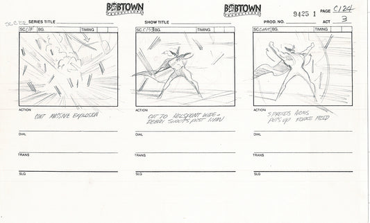 Jim Lee Wildc.a.t.s. Wildcats Lot of 3 Production Animation Storyboard Nelvana 1994-5 F3-117