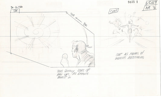 Jim Lee Wildc.a.t.s. Wildcats Lot of 3 Production Animation Storyboard Nelvana 1994-5 F3-120