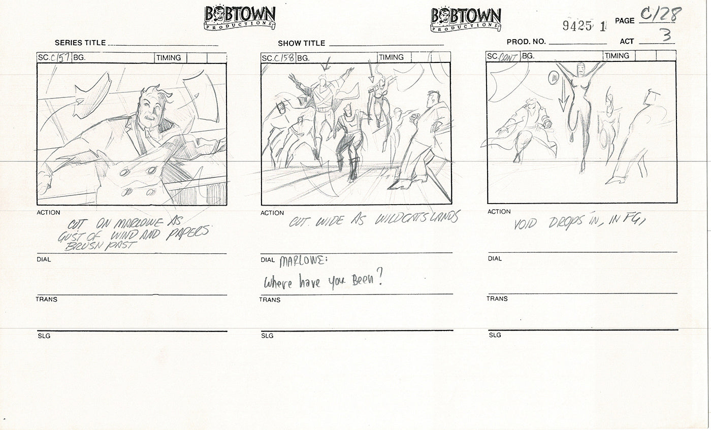 Jim Lee Wildc.a.t.s. Wildcats Lot of 3 Production Animation Storyboard Nelvana 1994-5 F3-120