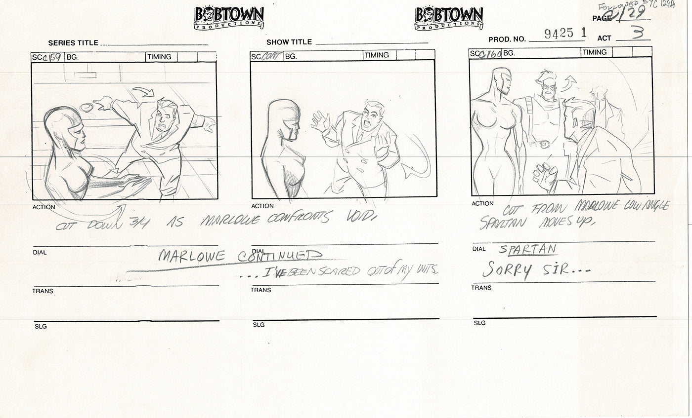 Jim Lee Wildc.a.t.s. Wildcats Lot of 3 Production Animation Storyboard Nelvana 1994-5 F3-120