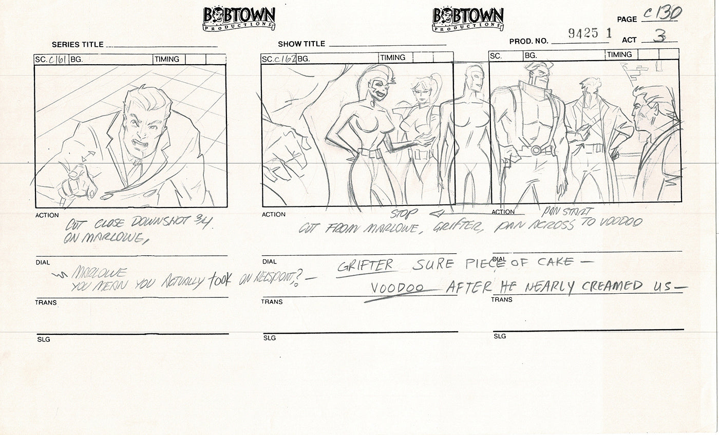 Jim Lee Wildc.a.t.s. Wildcats Lot of 3 Production Animation Storyboard Nelvana 1994-5 F3-123