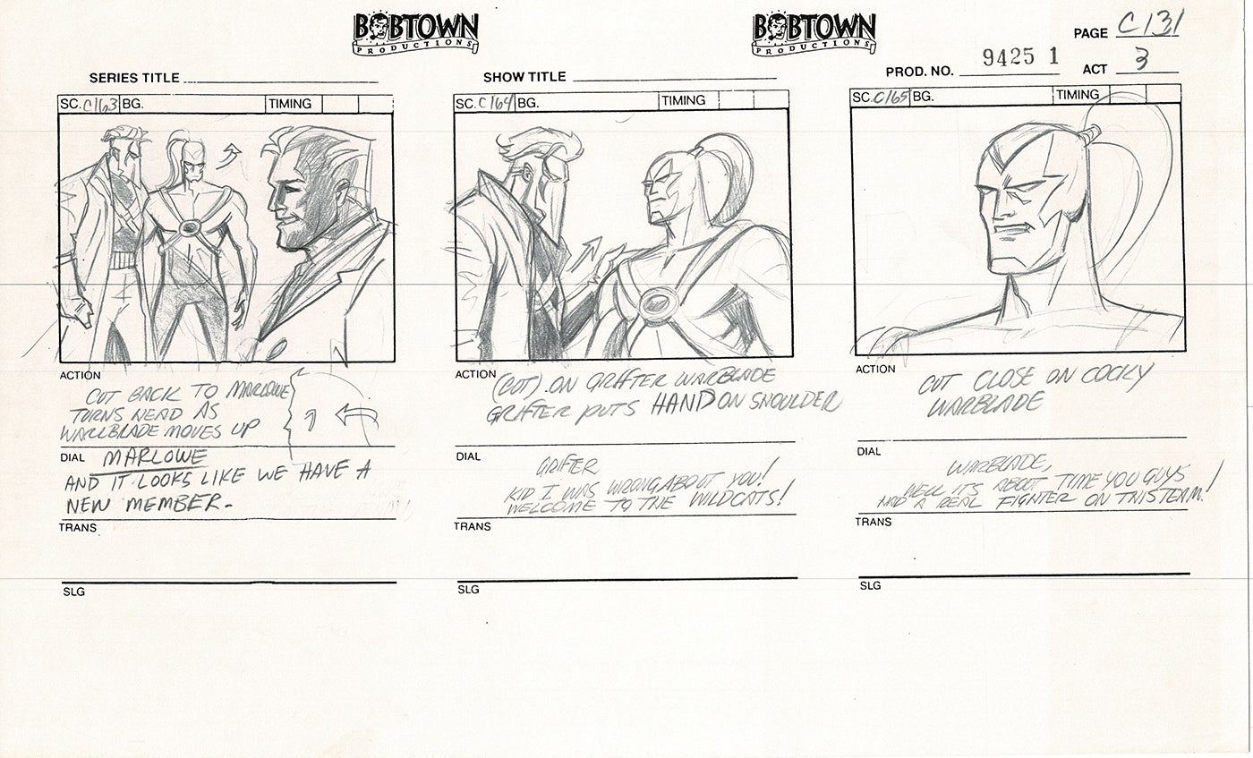 Jim Lee Wildc.a.t.s. Wildcats Lot of 3 Production Animation Storyboard Nelvana 1994-5 F3-123