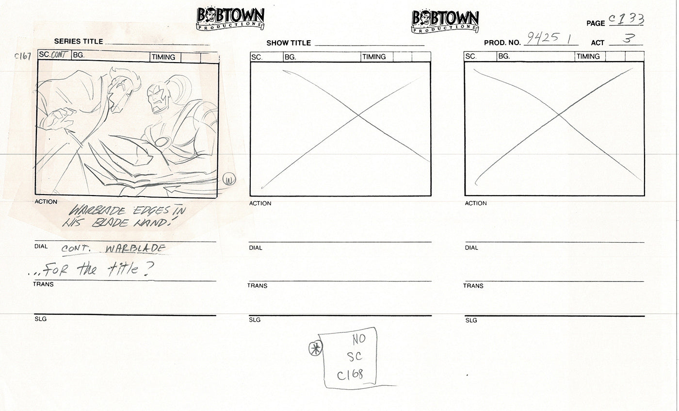 Jim Lee Wildc.a.t.s. Wildcats Lot of 3 Production Animation Storyboard Nelvana 1994-5 F3-126