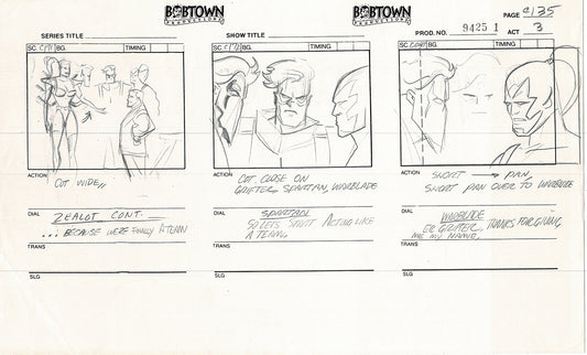 Jim Lee Wildc.a.t.s. Wildcats Lot of 3 Production Animation Storyboard Nelvana 1994-5 F3-129