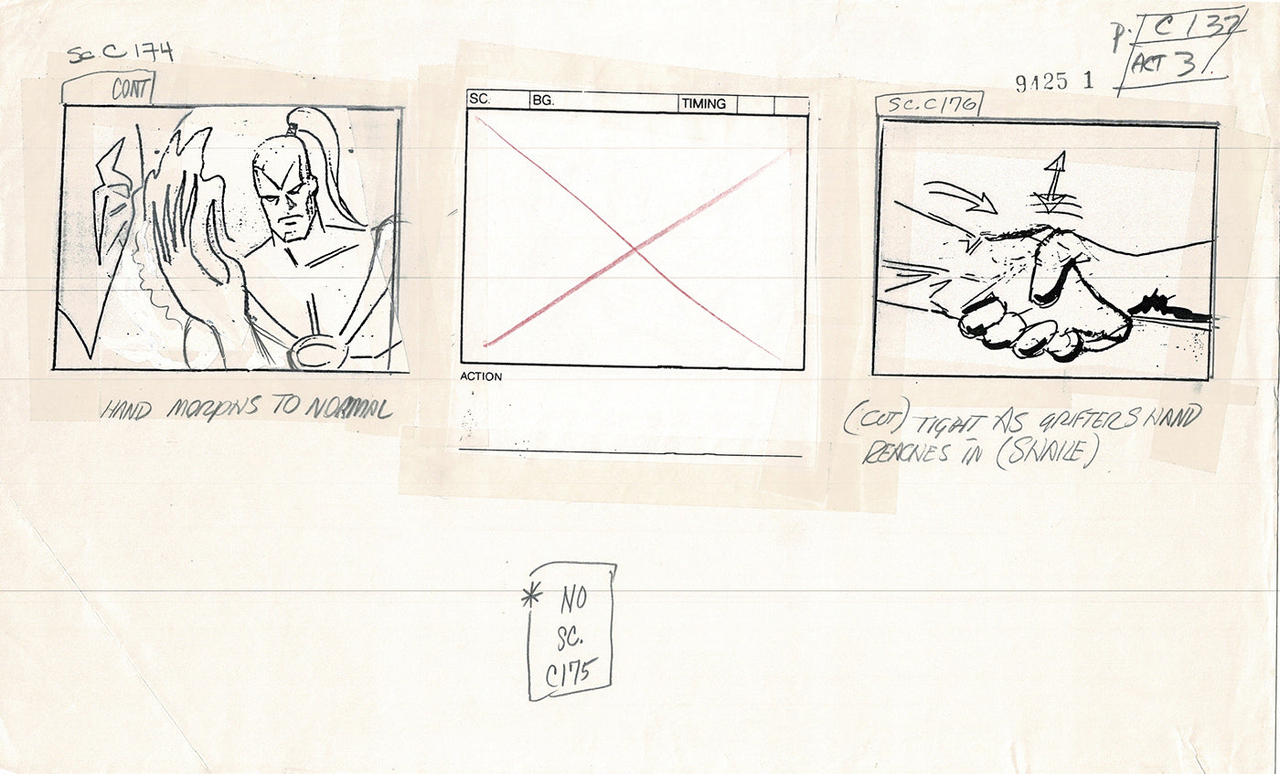 Jim Lee Wildc.a.t.s. Wildcats Lot of 3 Production Animation Storyboard Nelvana 1994-5 F3-129