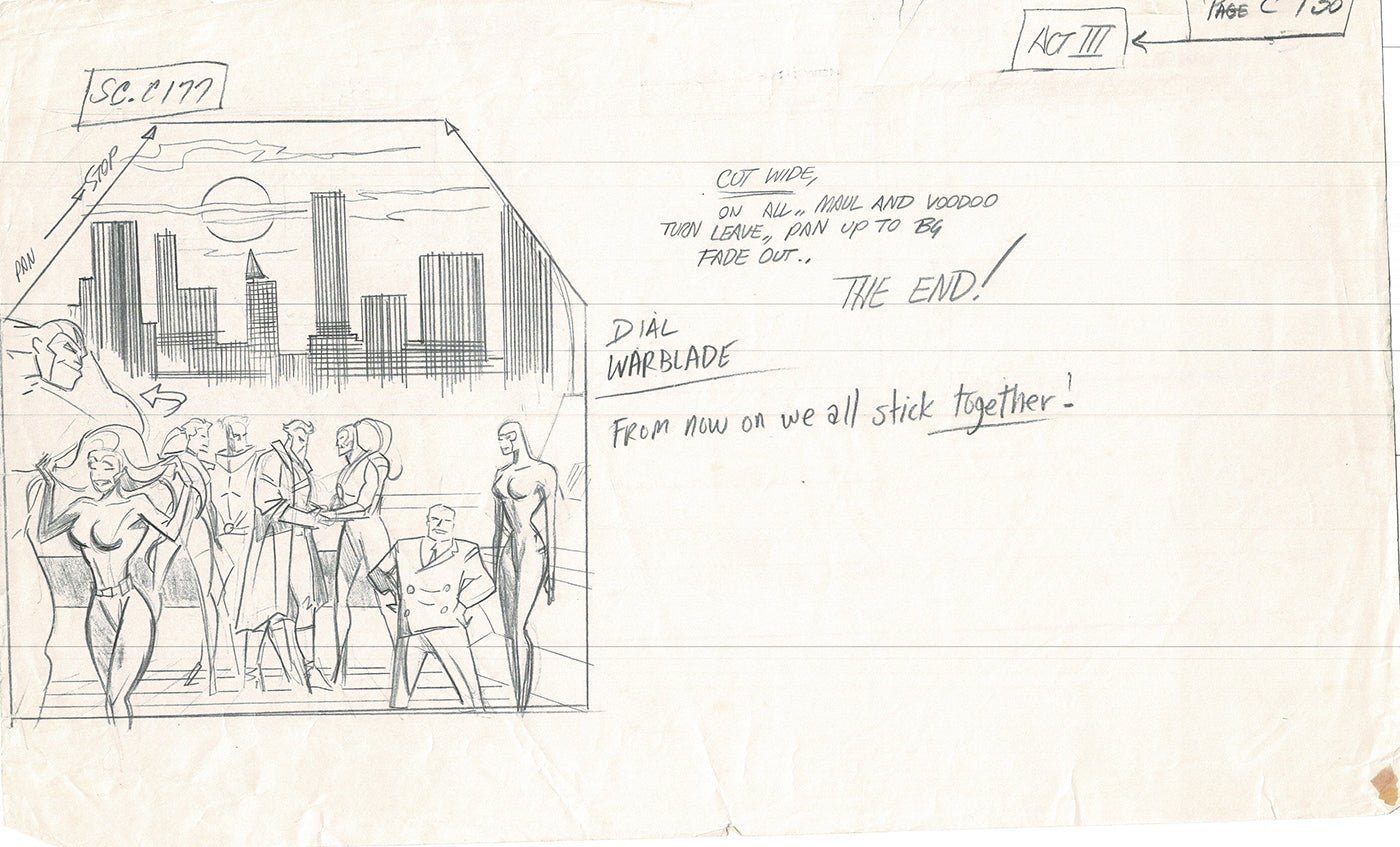 Jim Lee Wildc.a.t.s. Wildcats Lot of 3 Production Animation Storyboard Nelvana 1994-5 F3-132