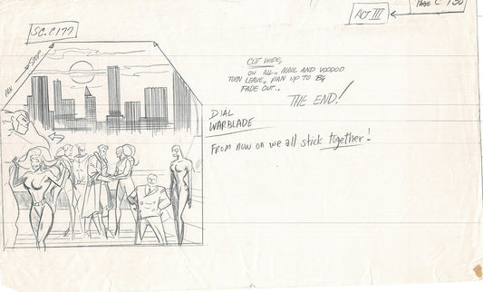 Jim Lee Wildc.a.t.s. Wildcats Lot of 3 Production Animation Storyboard Nelvana 1994-5 F3-132