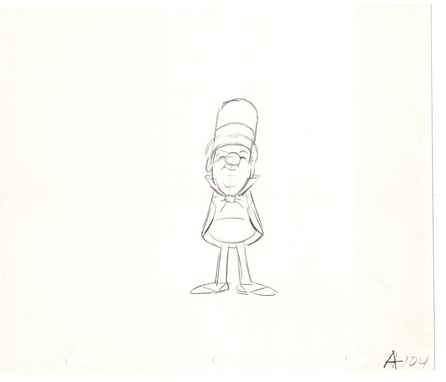 WC Fields Jay Ward Original Production Animation Cel Drawings (2) 1970's AP-001