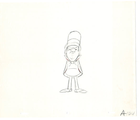 WC Fields Jay Ward Original Production Animation Cel Drawings (2) 1970's AP-001