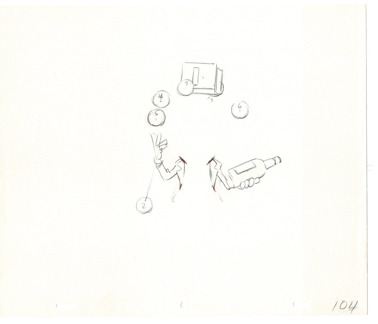 WC Fields Jay Ward Original Production Animation Cel Drawings (2) 1970's AP-001