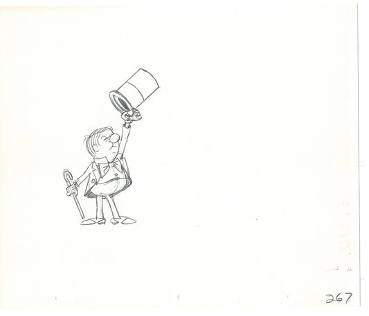 WC Fields Jay Ward Original Production Animation Cel Drawings (2) 1970's AP-003