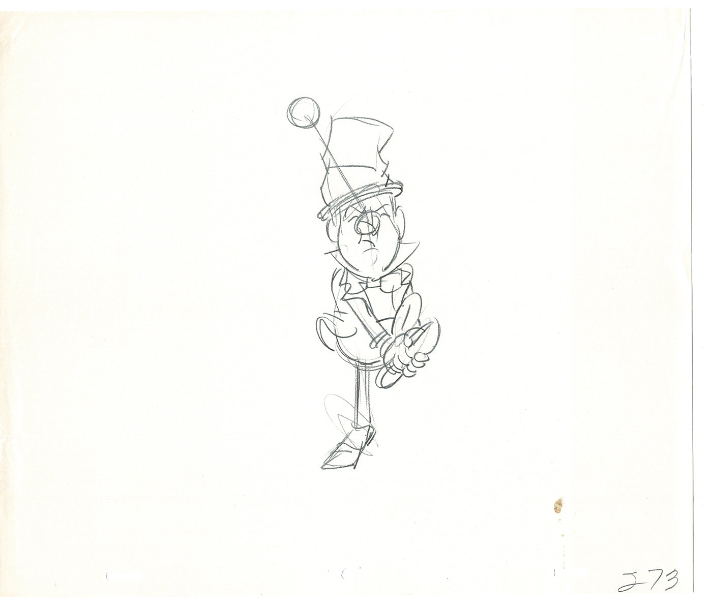 WC Fields Jay Ward Original Production Animation Cel Drawings (2) 1970's AP-013