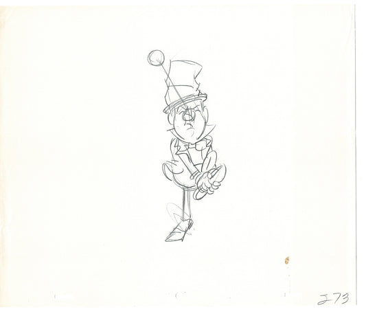 WC Fields Jay Ward Original Production Animation Cel Drawings (2) 1970's AP-013