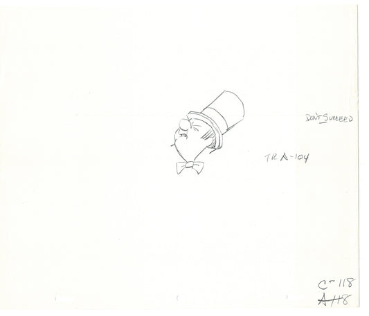 WC Fields Jay Ward Original Production Animation Cel Drawings (2) 1970's AP-017