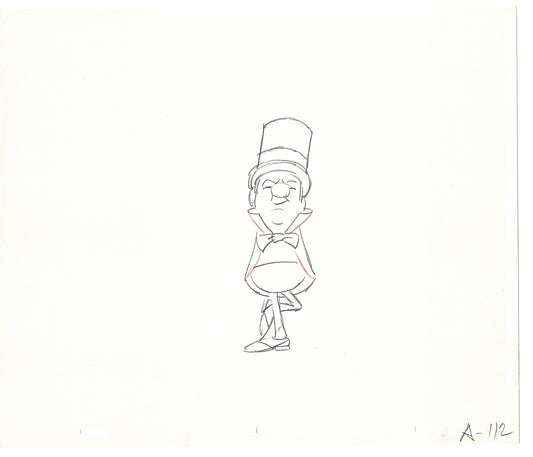 WC Fields Jay Ward Original Production Animation Cel Drawings (2) 1970's AP-019