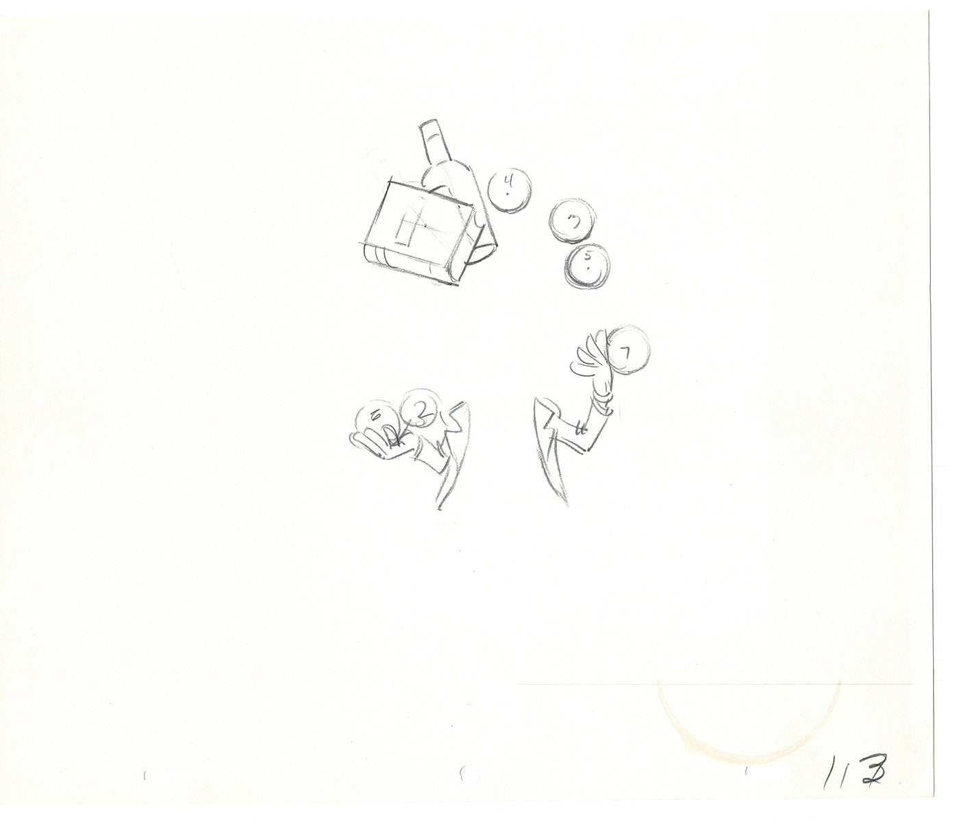 WC Fields Jay Ward Original Production Animation Cel Drawings (2) 1970's AP-019