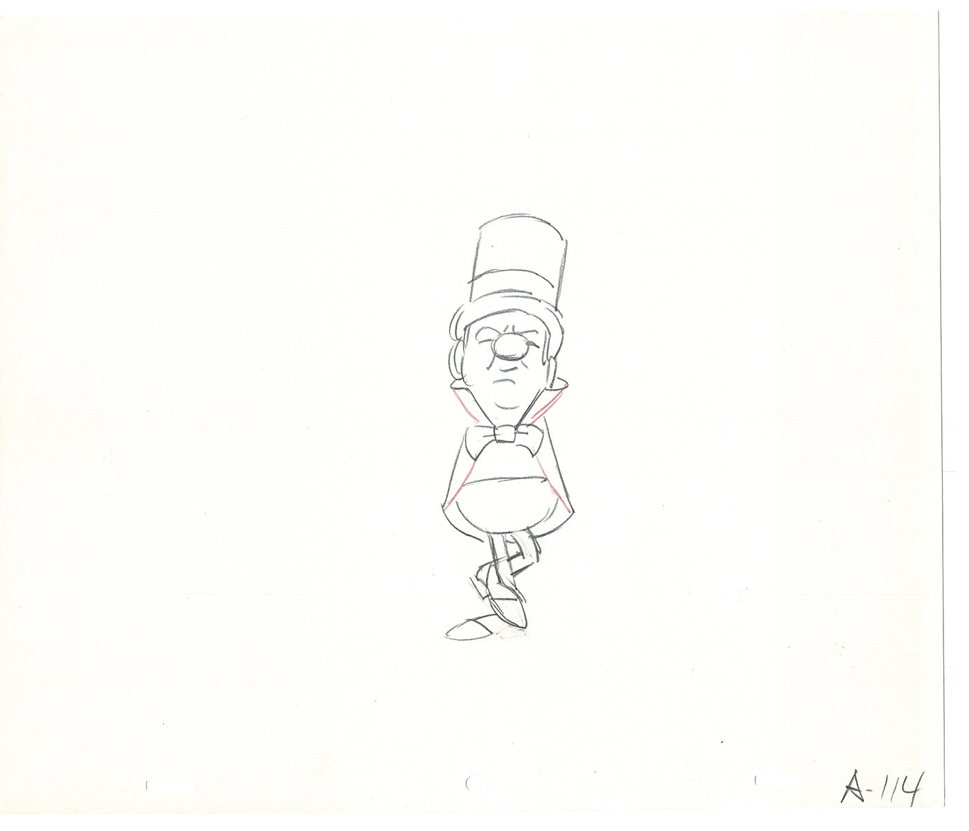 WC Fields Jay Ward Original Production Animation Cel Drawings (2) 1970's AP-021
