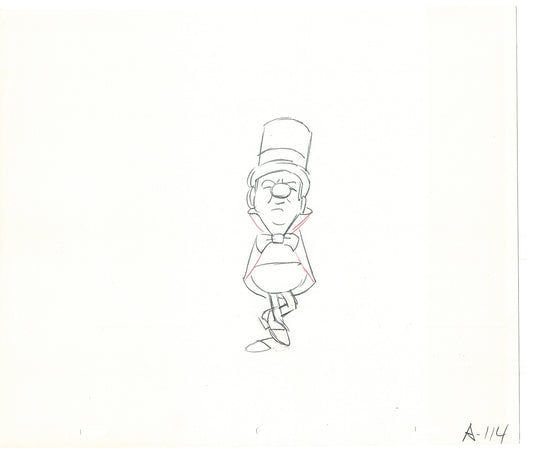 WC Fields Jay Ward Original Production Animation Cel Drawings (2) 1970's AP-021