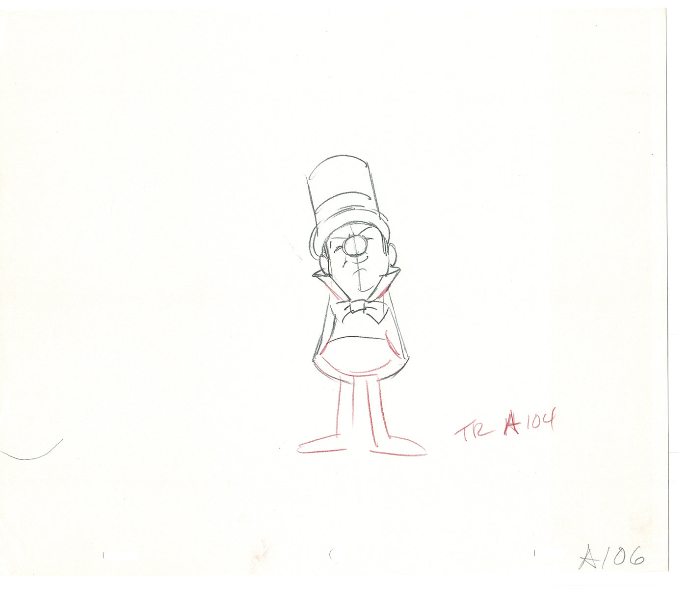 WC Fields Jay Ward Original Production Animation Cel Drawings (2) 1970's AP-023