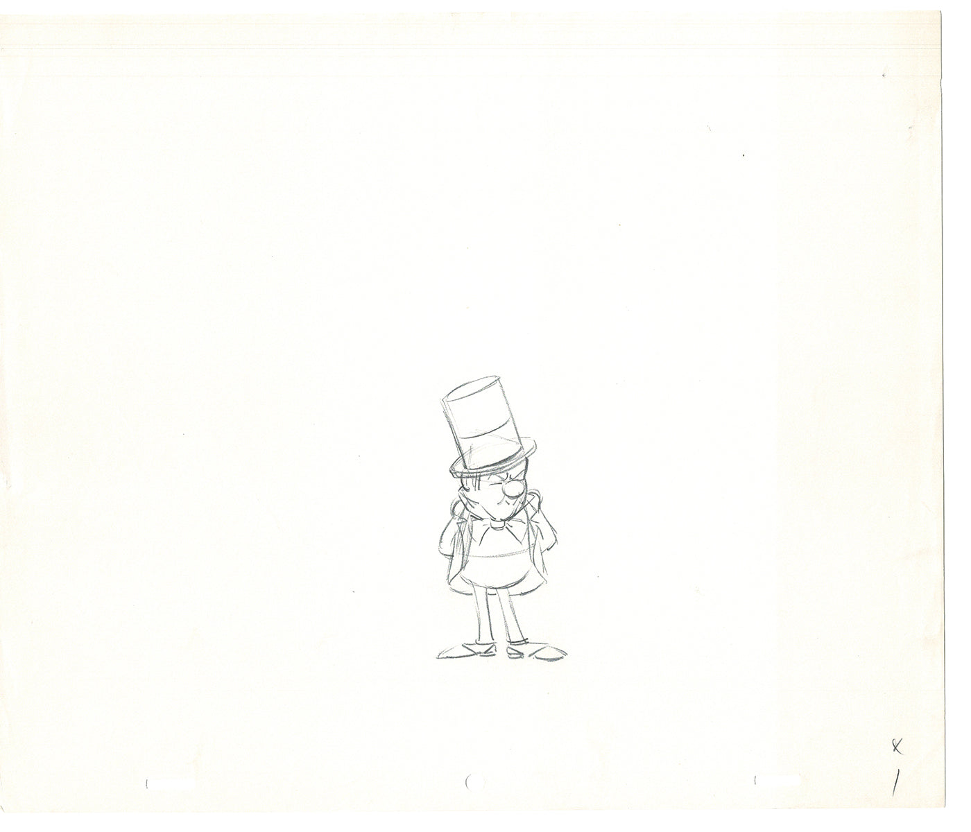 WC Fields Jay Ward Original Production Animation Cel Drawing 1970's AS-002