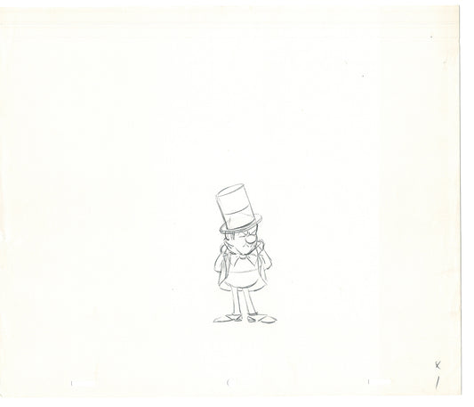 WC Fields Jay Ward Original Production Animation Cel Drawing 1970's AS-002