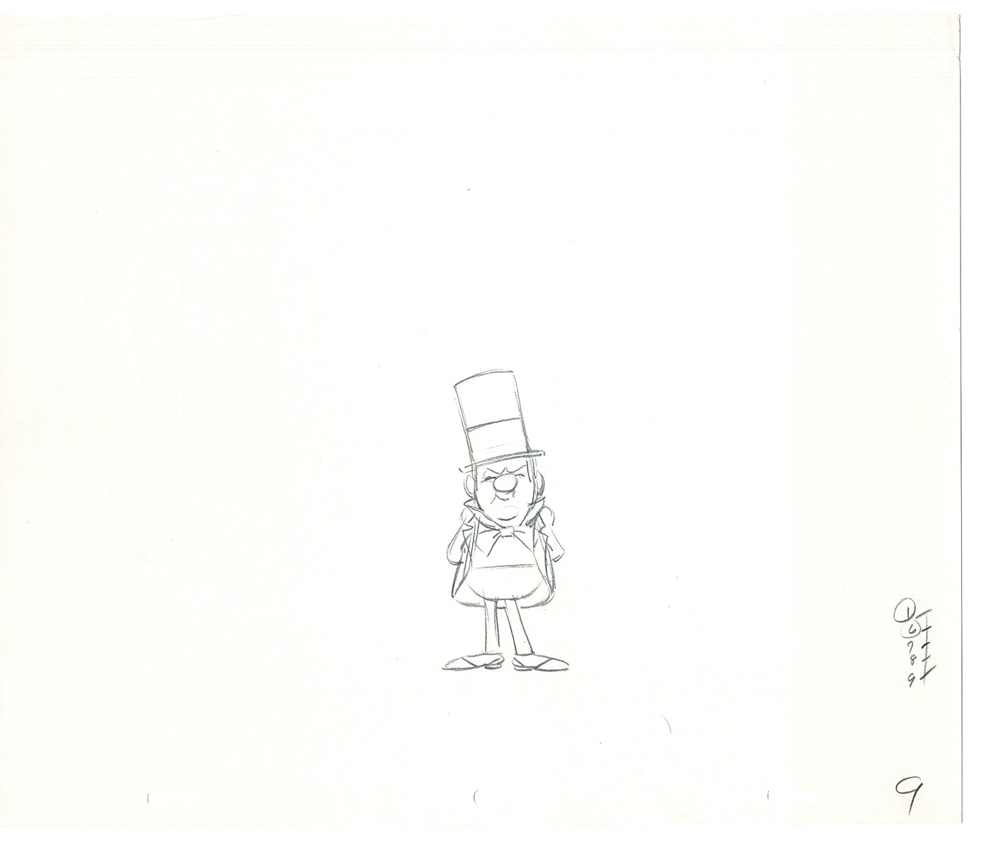 WC Fields Jay Ward Original Production Animation Cel Drawing 1970's AS-004