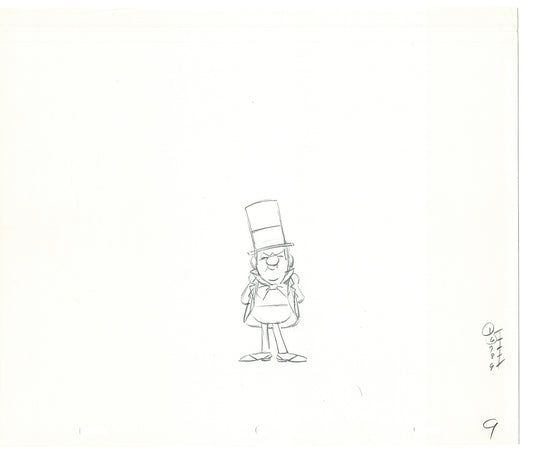 WC Fields Jay Ward Original Production Animation Cel Drawing 1970's AS-004
