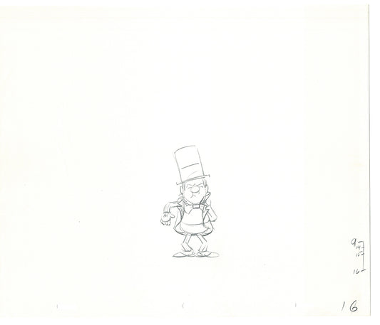 WC Fields Jay Ward Original Production Animation Cel Drawing 1970's AS-005