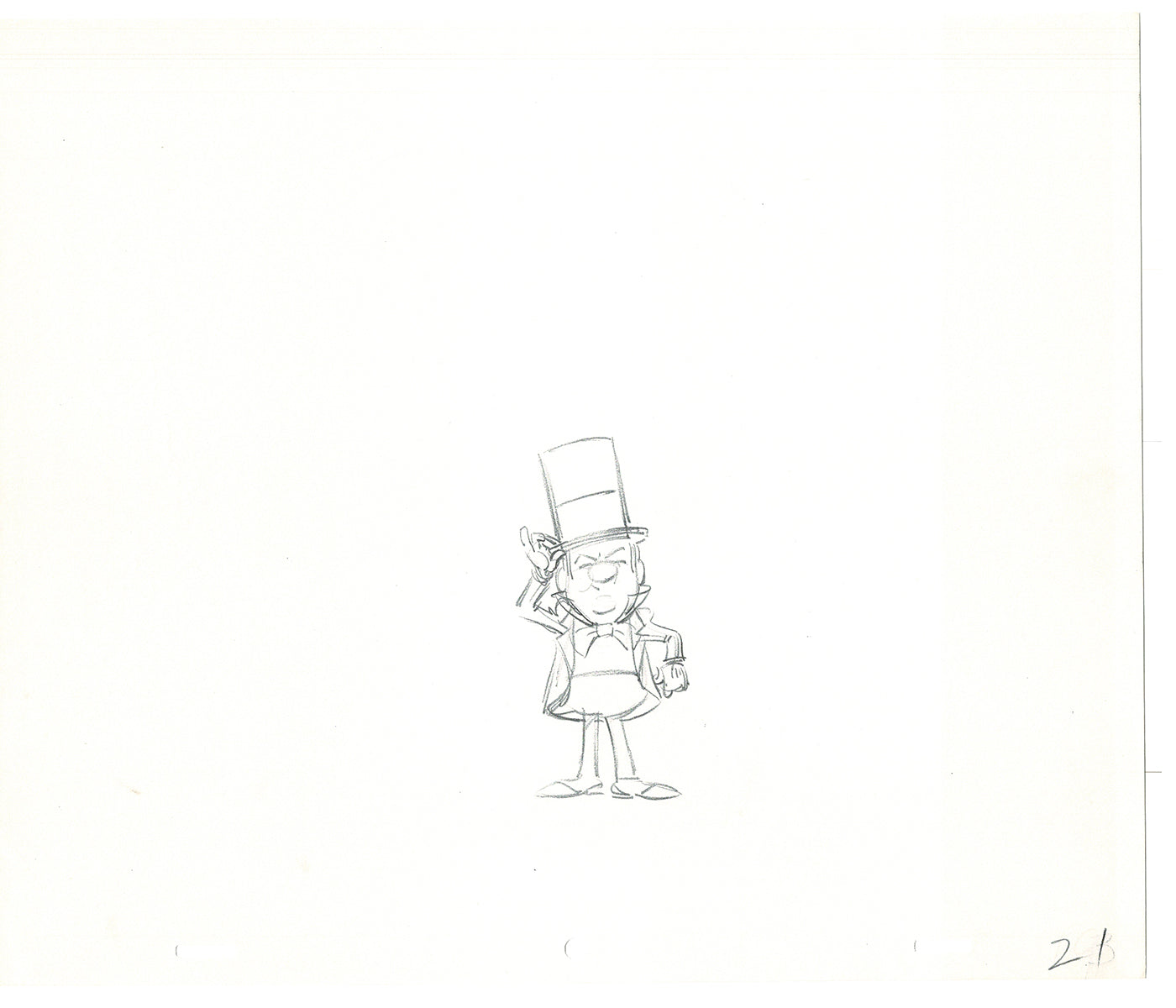 WC Fields Jay Ward Original Production Animation Cel Drawing 1970's AS-007