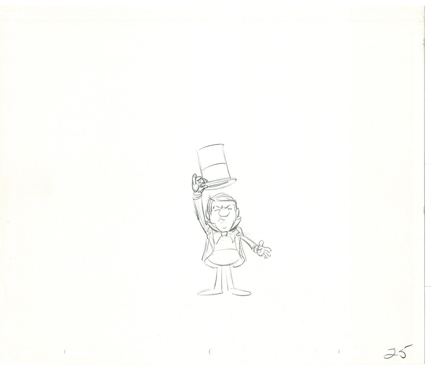 WC Fields Jay Ward Original Production Animation Cel Drawing 1970's AS-008