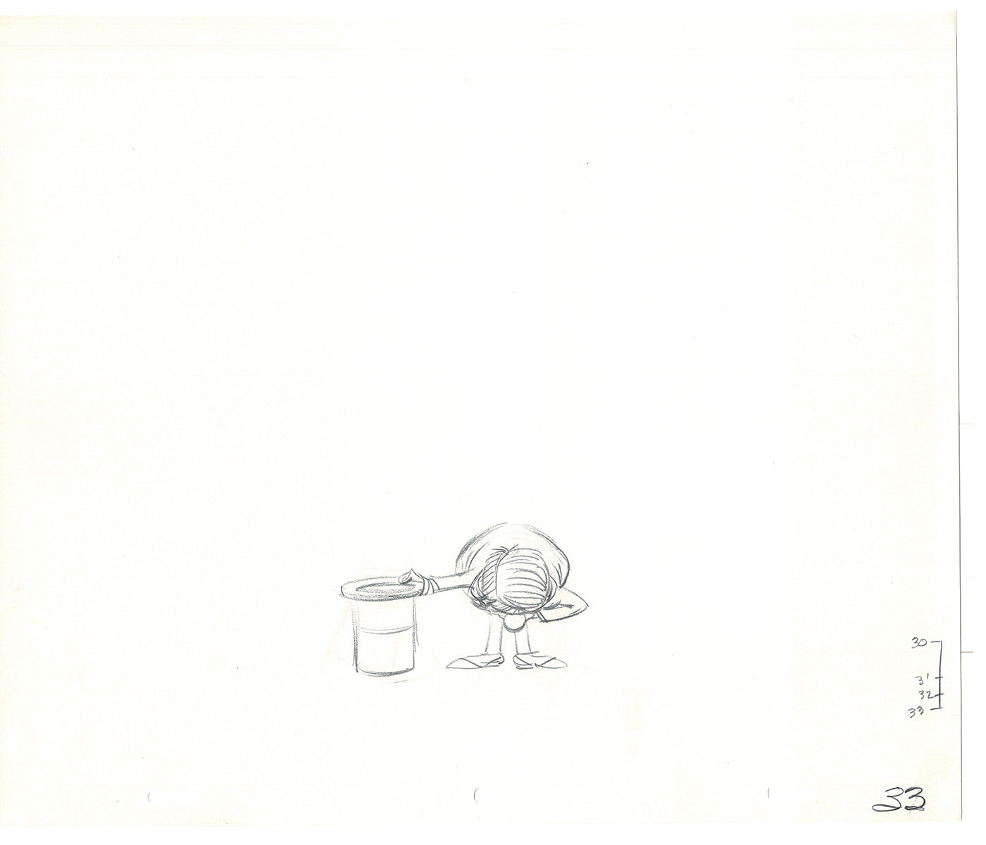 WC Fields Jay Ward Original Production Animation Cel Drawing 1970's AS-011