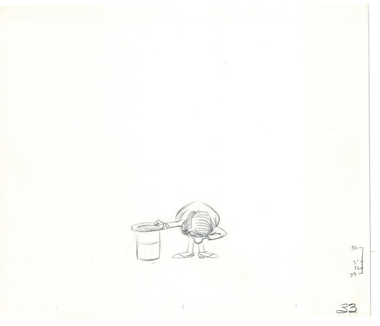 WC Fields Jay Ward Original Production Animation Cel Drawing 1970's AS-011