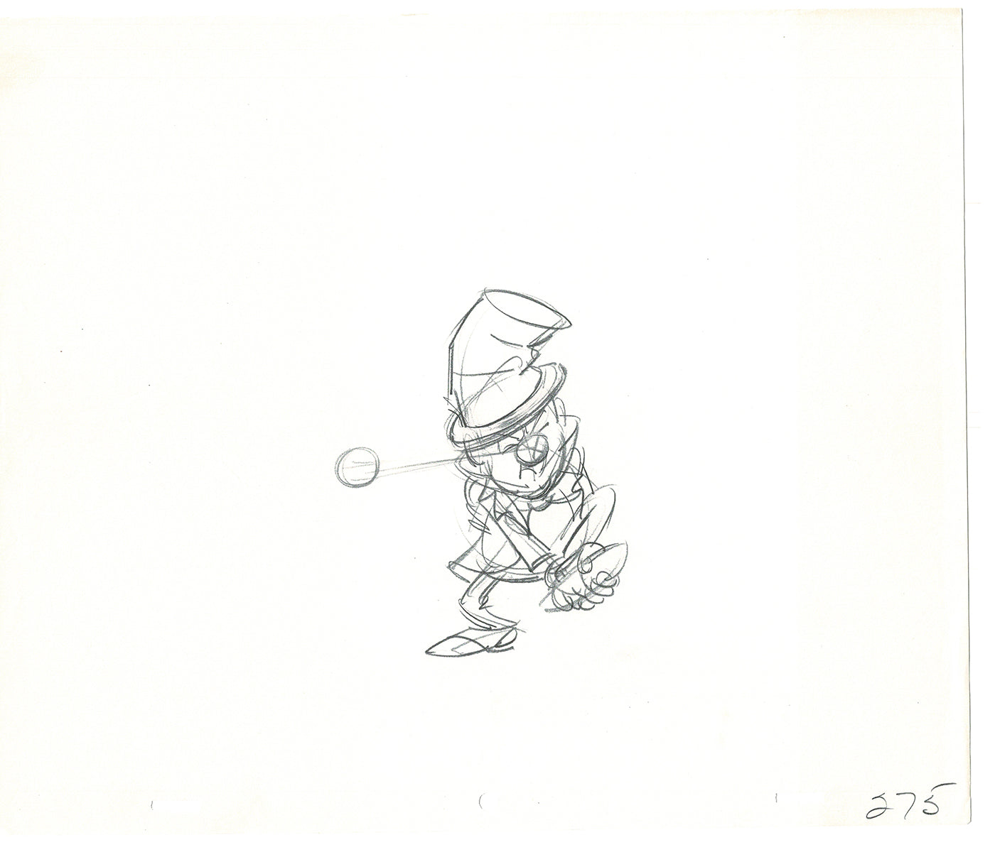 WC Fields Jay Ward Original Production Animation Cel Drawing 1970's AS-013