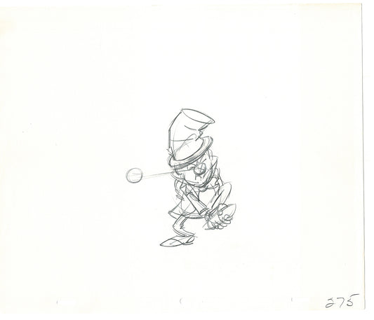 WC Fields Jay Ward Original Production Animation Cel Drawing 1970's AS-013