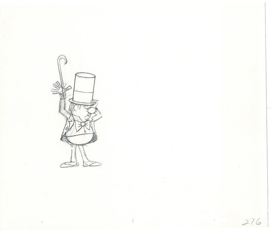 WC Fields Jay Ward Original Production Animation Cel Drawing 1970's AS-014