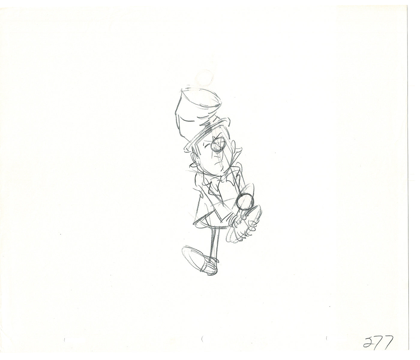 WC Fields Jay Ward Original Production Animation Cel Drawing 1970's AS-015