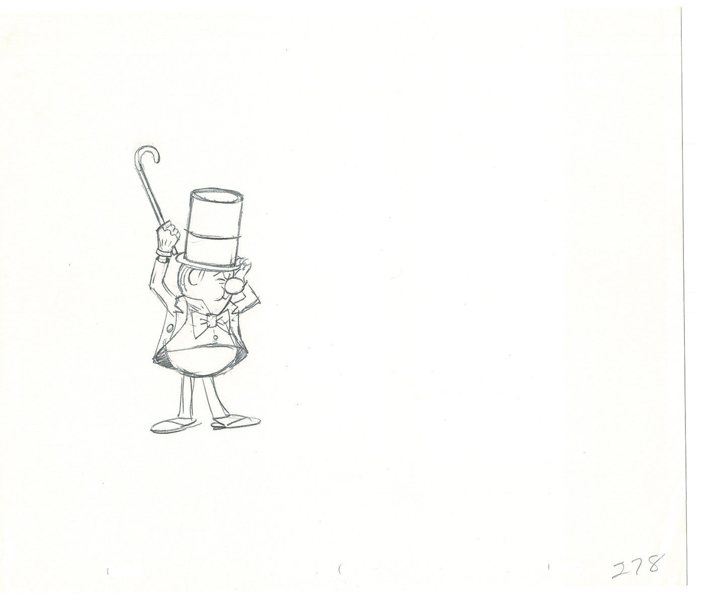 WC Fields Jay Ward Original Production Animation Cel Drawing 1970's AS-016