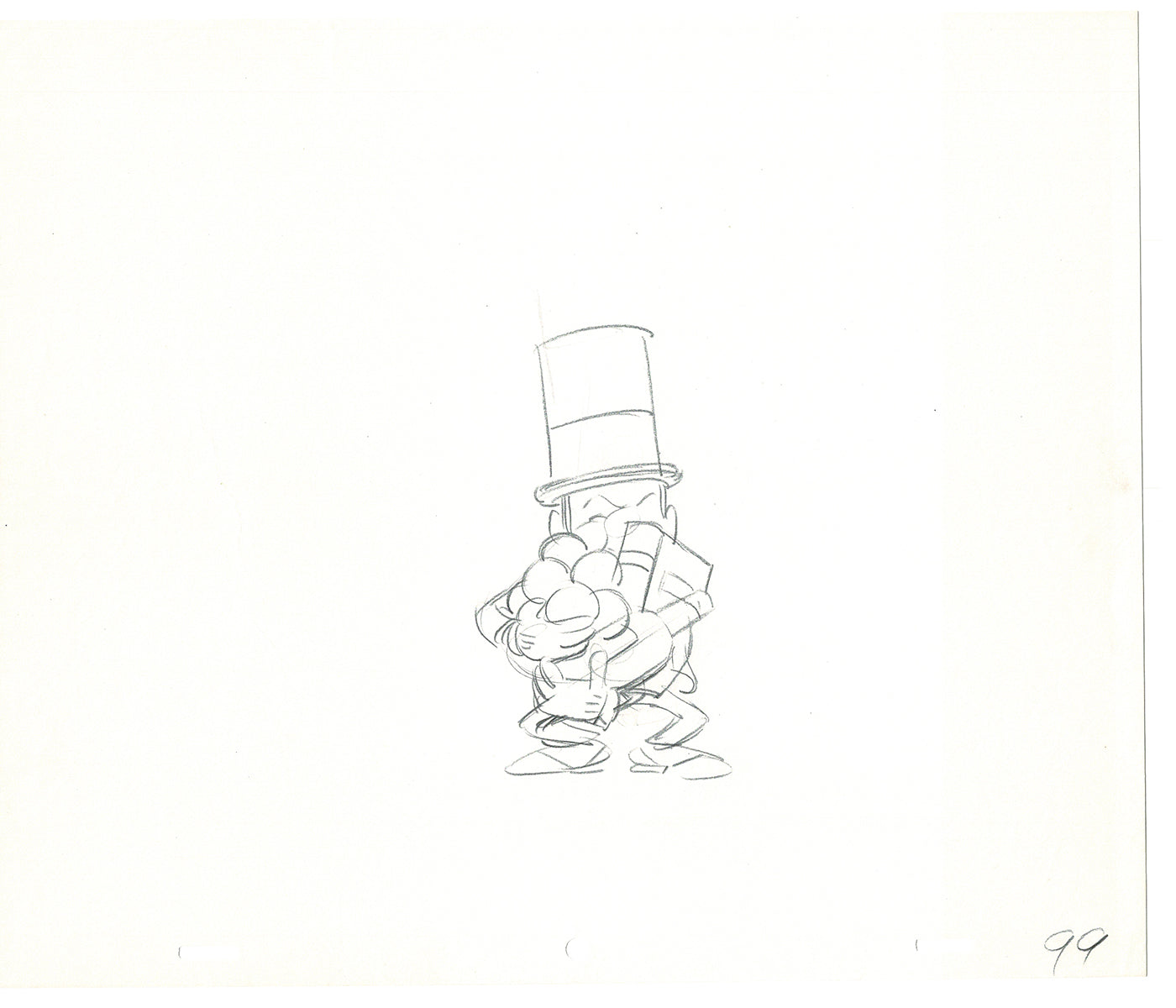 WC Fields Jay Ward Original Production Animation Cel Drawing 1970's AS-019