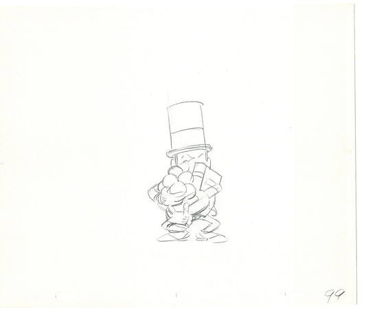 WC Fields Jay Ward Original Production Animation Cel Drawing 1970's AS-019