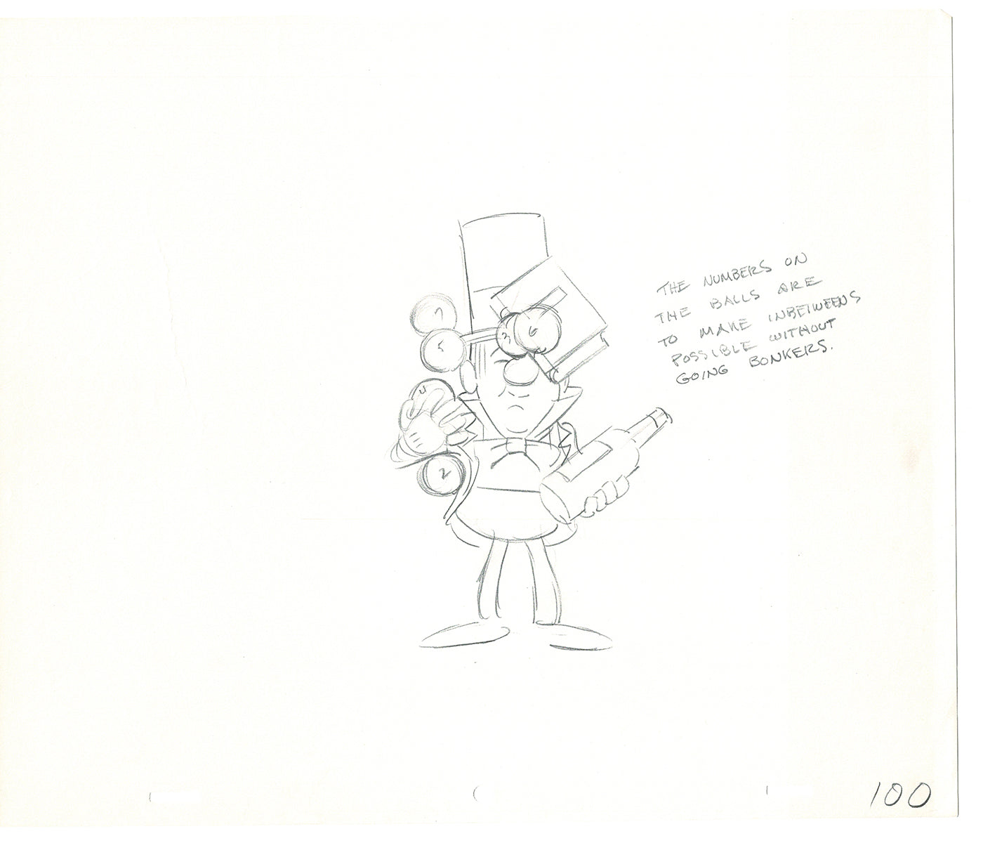 WC Fields Jay Ward Original Production Animation Cel Drawing 1970's AS-020