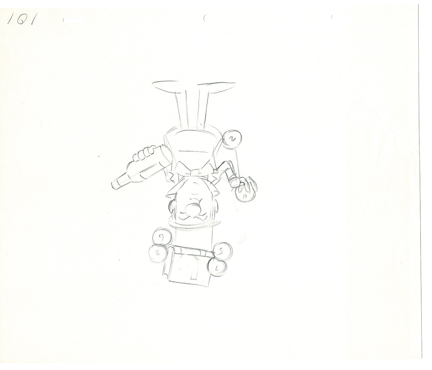 WC Fields Jay Ward Original Production Animation Cel Drawing 1970's AS-021