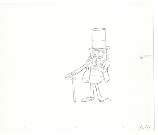 WC Fields Jay Ward Original Production Animation Cel Drawing 1970's AS-025