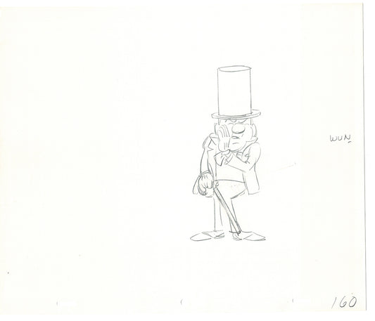 WC Fields Jay Ward Original Production Animation Cel Drawing 1970's AS-026